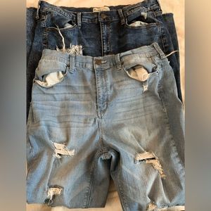 Size 17 pairs of Mudd Jeggings - high rise, distressed ankles